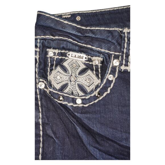 L.A. Idol USA Embellished Rhinestone Bootcut Jeans Women’s 19 (W41 L34) NWT - Picture 7 of 8